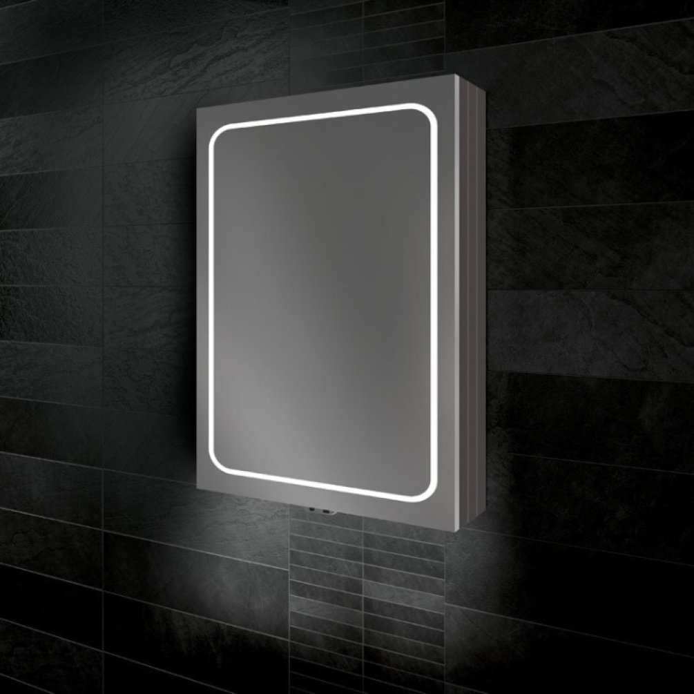 Close up product image of the HIB Vapor 500mm LED Mirror Cabinet